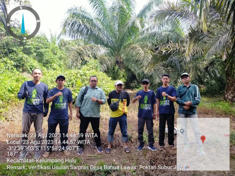 Kegiatan Verifikasi Usulan Sarpras Dana BPDPKS Oleh Dinas Ketahanan Pangan dan Pertanian di Desa Banua Lawas Kec.Kelumpang Hulu.