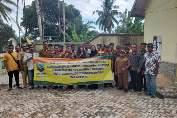 Dinas Ketahanan Pangan dan Pertanian Kotabaru melakukan sosialisasi Pengukuran Geospasial Lahan Pertanian dan Sosialisasi Penyusunan Peta Lahan Pertanian Pangan Berkelanutan (LP2B)