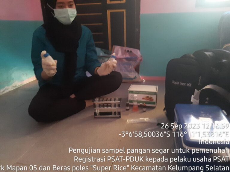 Pengujian Sampel Pangan Segar Asal Tumbuhan Untuk Pemenuhan Registrasi PSAT-PDUK di Kecamatan Kelumpang Selatan Oleh Dinas Ketahanan Pangan dan Pertanian