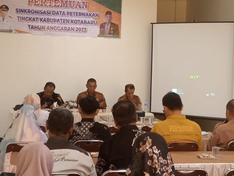 Dinas Ketahanan Pangan dan Pertanian Kab.Kotabaru mengadakan acara pertemuan sinkronisasi data peternakan tingkat kabupaten tahun 2023 Pertemuan ini tujuannya utk mengsinkronkn Data Petenakan Kabupaten dgn Data Peternakan